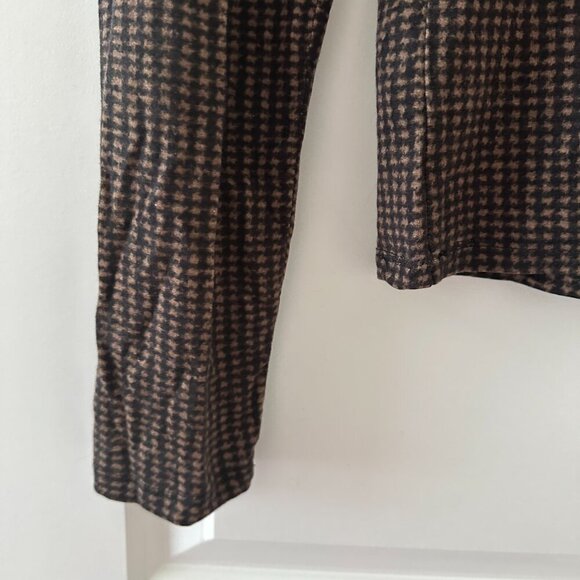 Vince Brown Black Houndstooth Crew-Neck Long Sleeve Top Women's Size Medium - Picture 14 of 16